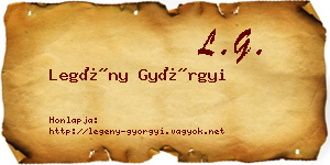 Legény Györgyi névjegykártya